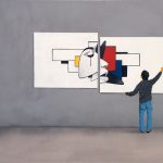 «Reconstruye tu mente» by BL2A – mixed media on canvas, Artevistas Gallery Barcelona
