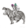 Hippopotamus by ana sam – contemporary artwork, Artevistas art gallery Barcelona