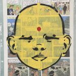 «Yellow Baby Buddha Tintin p29» by Neon Sandwich – mixed media on comic page and book back cover, Artevistas Gallery Barcelona
