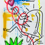 «Polo enamorado» by Konair – mixed media on paper, Artevistas, Barcelona