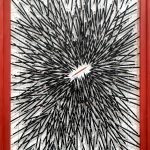 «Don't panic M» by Matthieu Kowad – acrylic, pencils, wire, and wood, contemporary art at Artevistas Barcelona